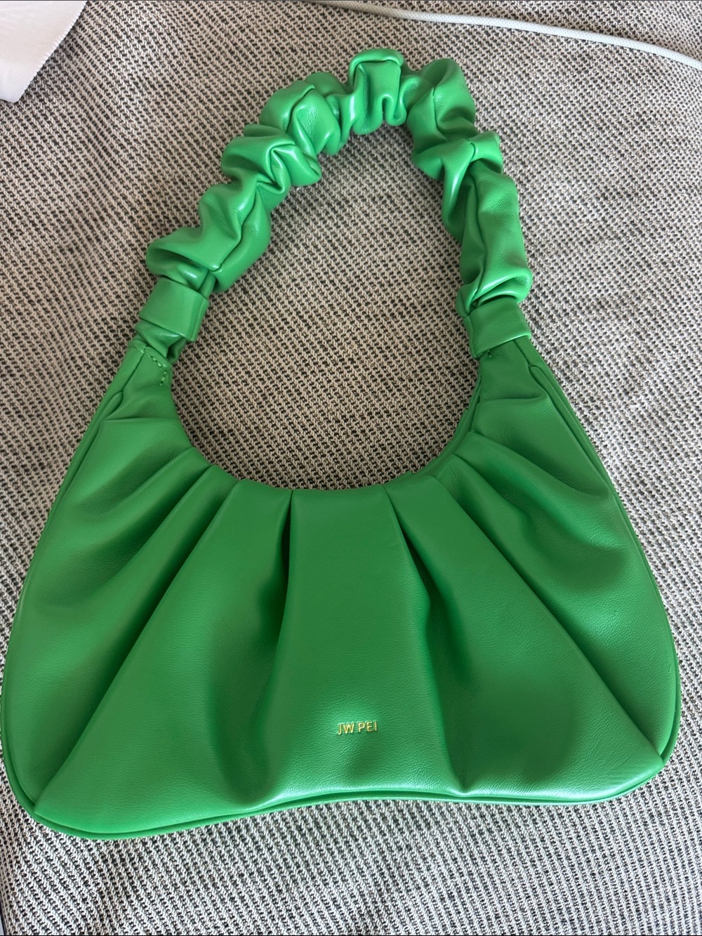JW PEI Bright Green Ruched Shoulder Bag